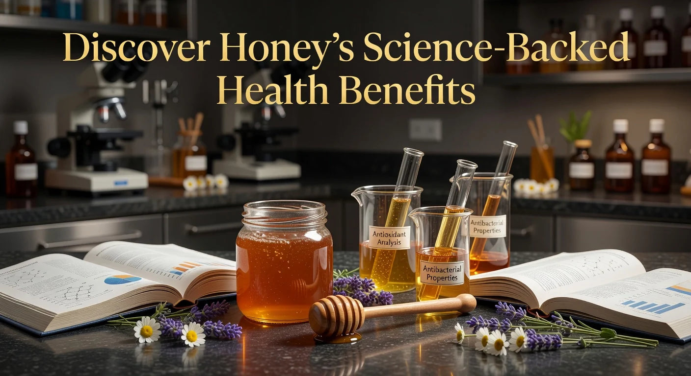 Professional header image for list-based article: Discover Honey's Science-Backed Health Benefits