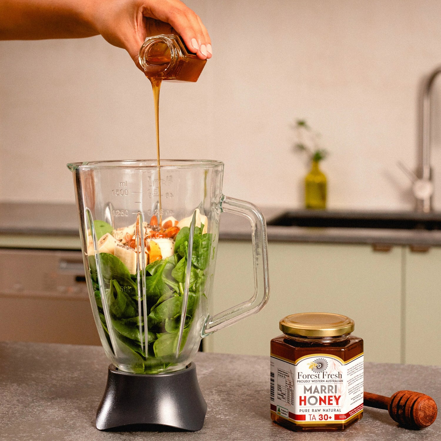 Banana Spinach Honey Smoothie Recipe - Forest Fresh Honey