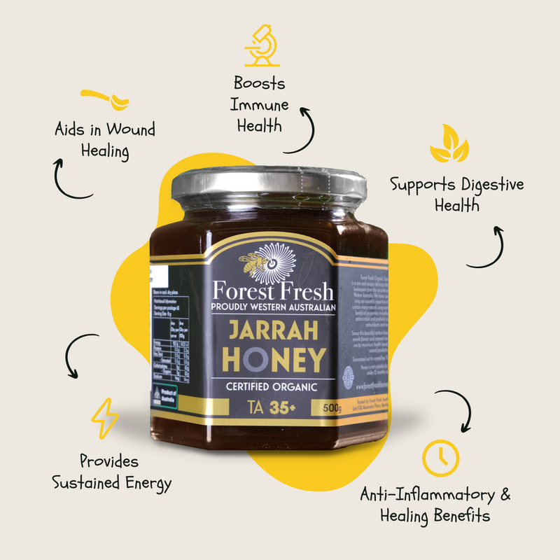 Organic TA35+ Jarrah Honey (MGO 2142 equiv)