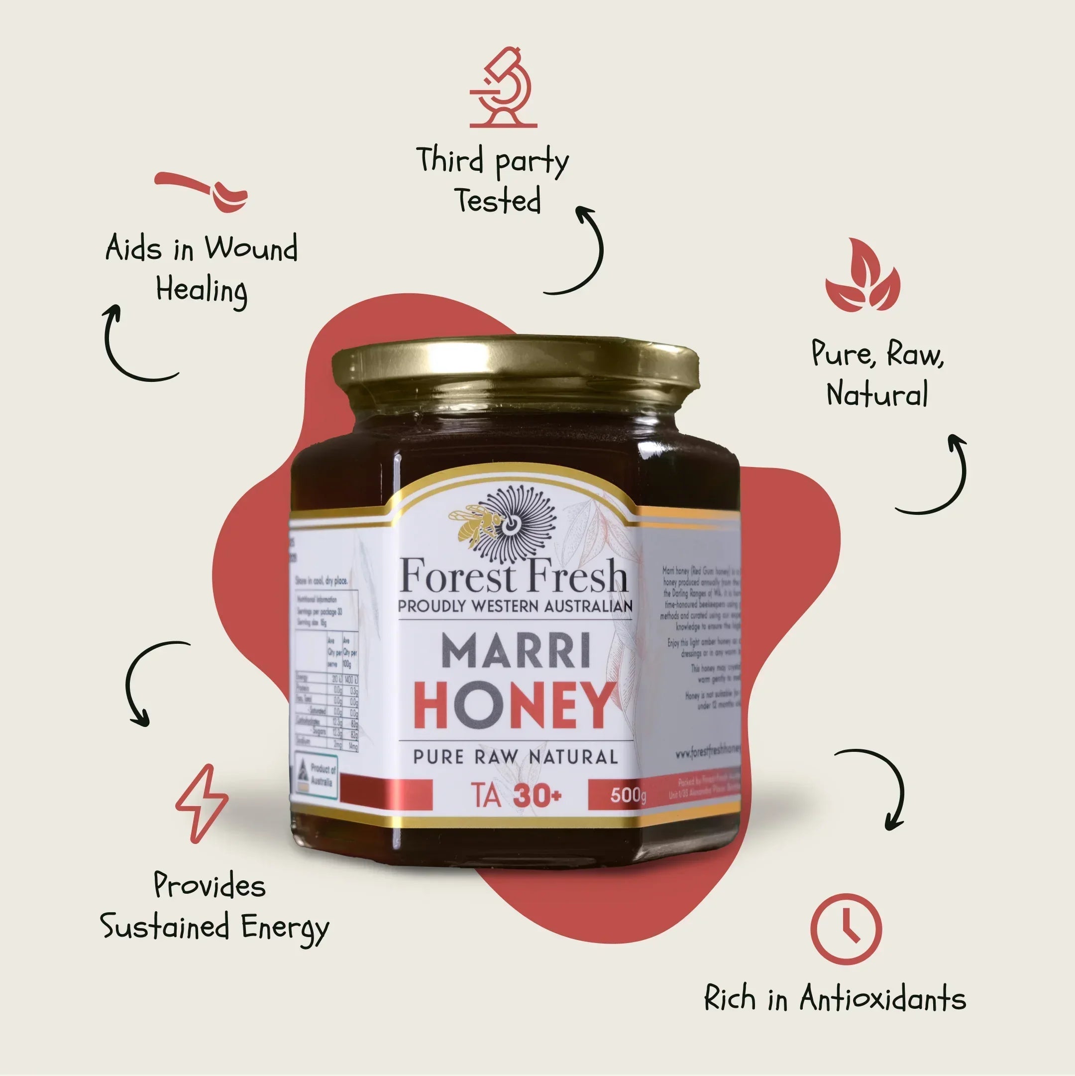 3 x 500g Active Honey Value Set - Forest Fresh Honey