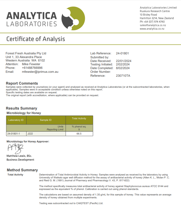 Jarrah Platinum TA50+ Honey Gift Set - Forest Fresh Honey