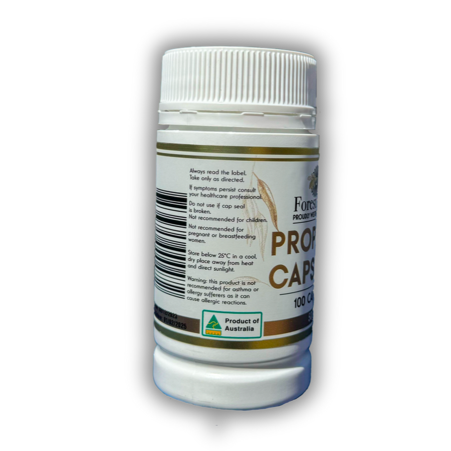 Propolis Capsules side panel