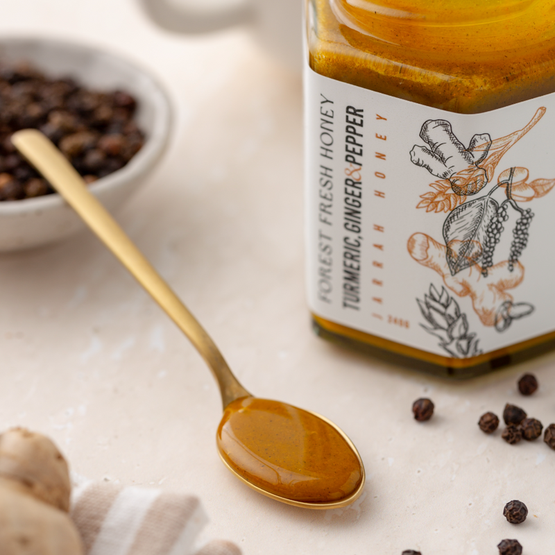 turmeric ginger pepper jarrah honey superfood infusion